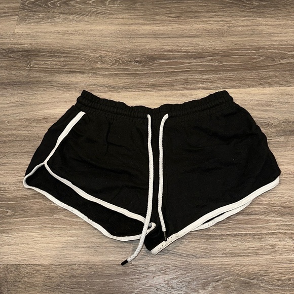 Black Garage Shorts w/ White Outline - Picture 1 of 2